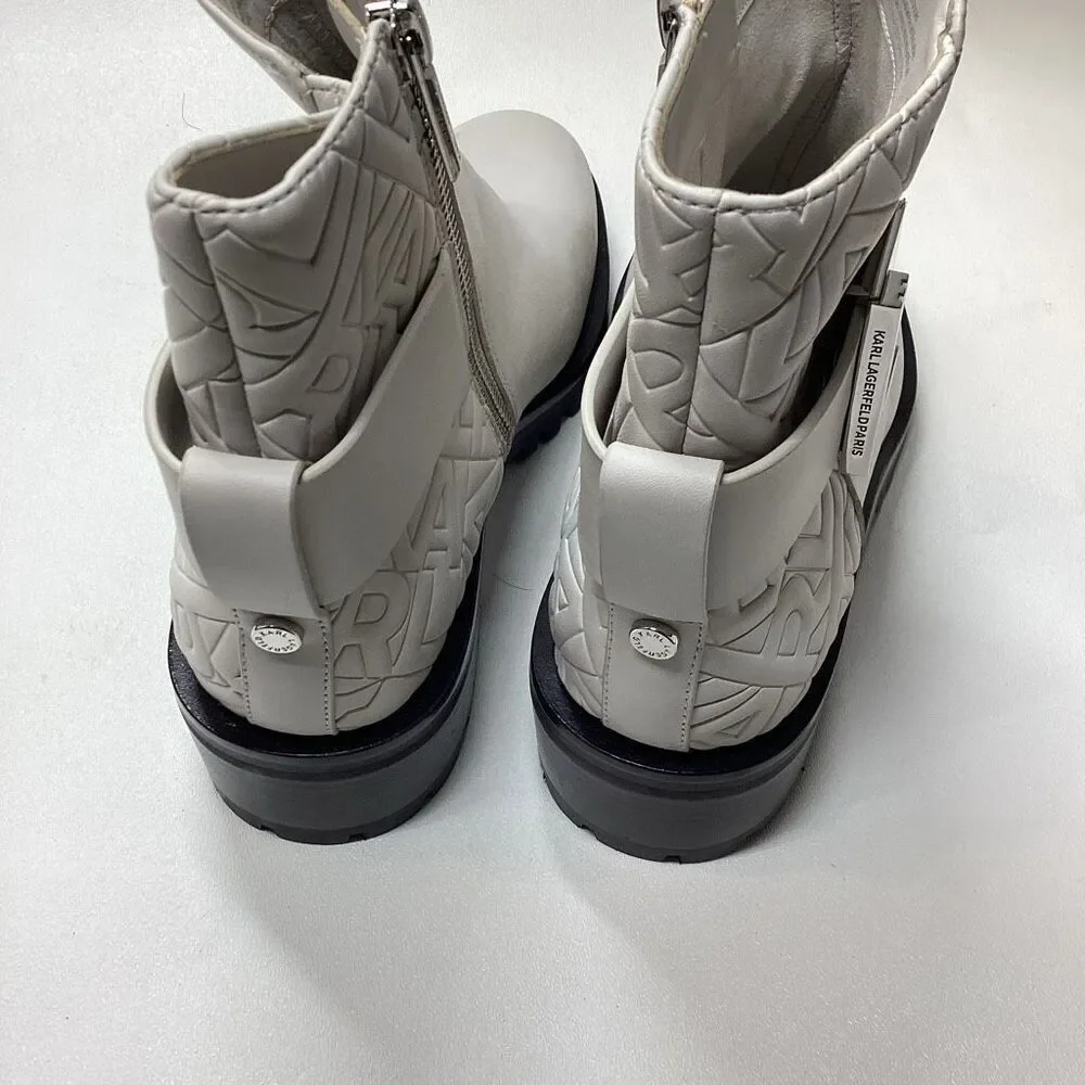 Karl Lagerfeld Paris Vara buckled zip ankle booties‎ size 8.5